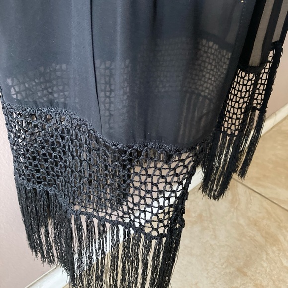 Black and Gold Sheer Kimono - Picture 5 of 6